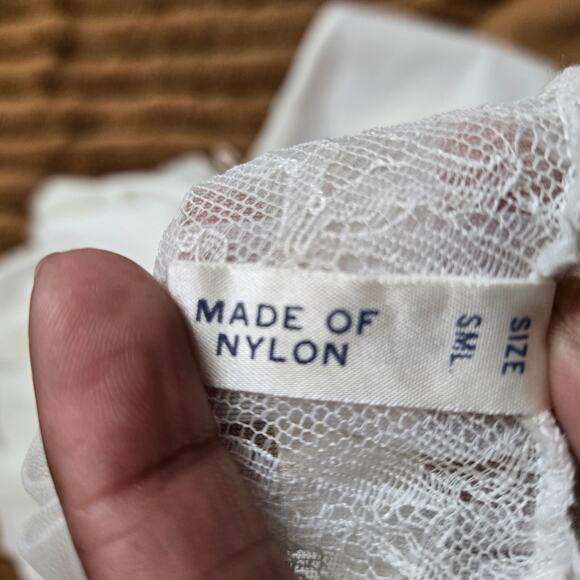 Blue Swan Womens Vintage 60s Coquette Cottage White Sheer Lace Peignoir Robe S - Picture 9 of 11